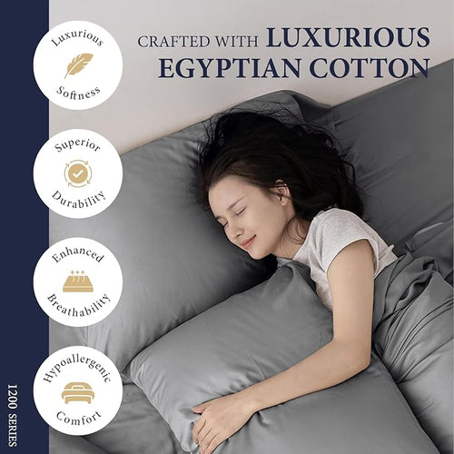 100% Egyptian Cotton Queen Size Sheets Set - Image 2