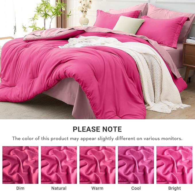MUXHOMO 7 Pieces Queen Comforter Set, Soft Bed in a Bag Queen Size, All Season - Image 6