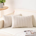 Aegero Pack of 2 Corduroy Decorative Throw Pillow Covers 12x24 Inch Soft by Unknown