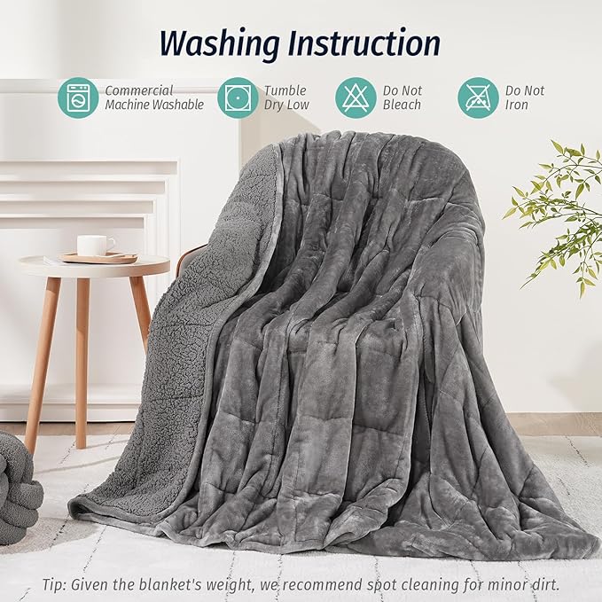 Wemore Sherpa Fleece Weighted Blanket - Image 6