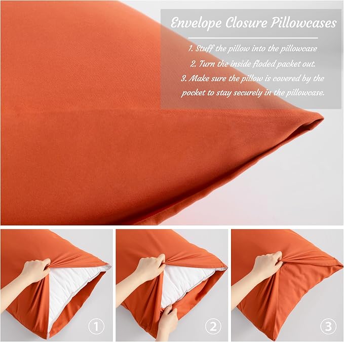 NTBAY Body Pillow Cases Set of 2, 2 Pack Brushed Microfiber 20x54 Pillow Cases - Image 3