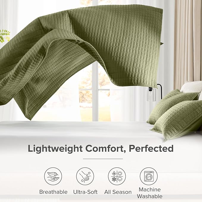 Comfort Spaces Queen Quilt Set Modern Reversible Plaid Coverlet Full Bedding - Image 4