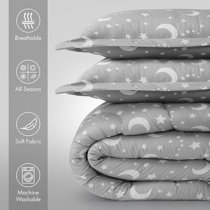 Utopia Bedding Moon Star Kids Comforter Set - Image 2