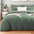 NEXHOME PRO Duvet Cover Queen 100% Washed Cotton, Organic Natural Linen Like by NEXHOMEPRO