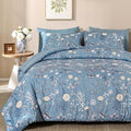 Yiran Blue Comforter Set King Size, 7 Piece Floral Comforter Bedding Set by Yiran