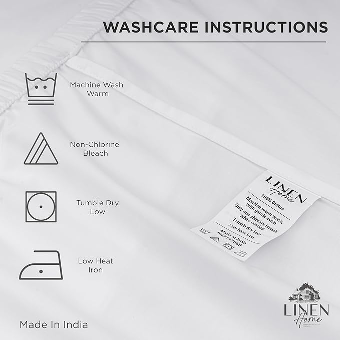 Linen Home 100% Cotton Percale Weave Fitted Sheet, Full Size, 1 Deep Pocket - Image 4