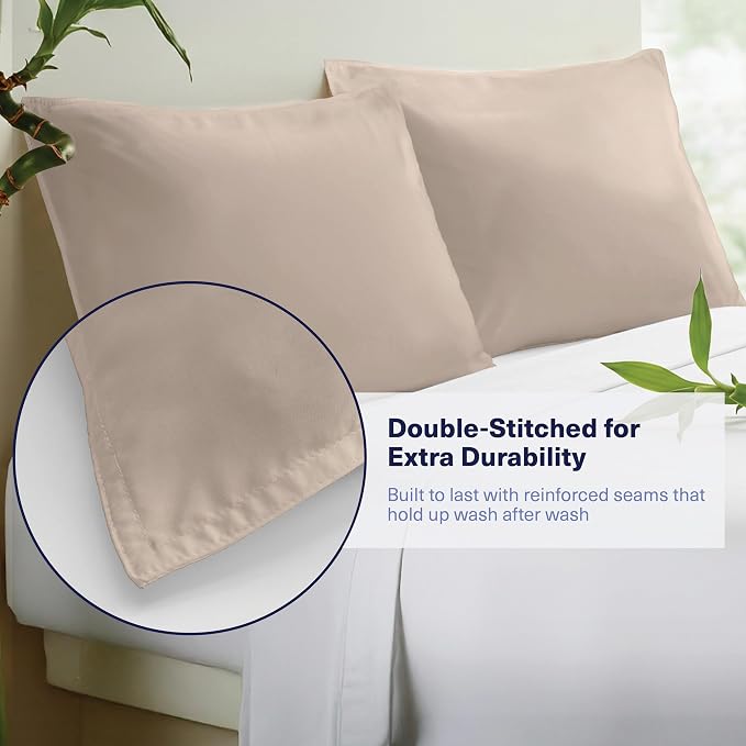 Kickoff Viscose Bamboo Pillowcase, 100% Organic Hidden Zippered Viscose Bamboo - Image 3