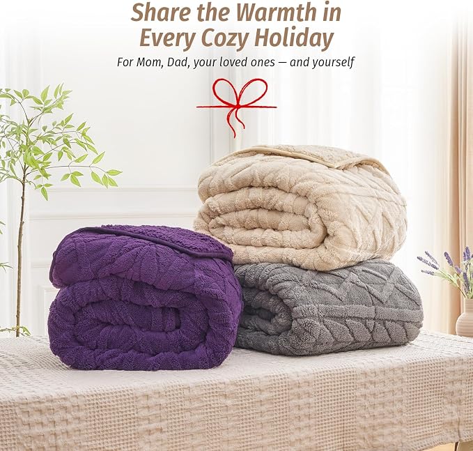 Wemore Jacquard Fleece Weighted Blanket Twin Size 60" x 80" 15lbs, Ultra Soft - Image 6