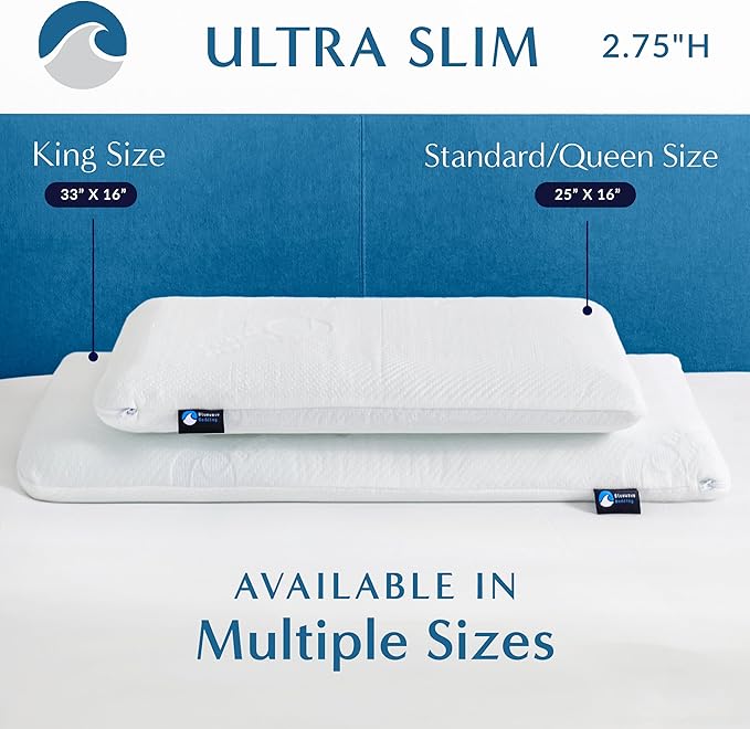 Bluewave Bedding Ultra Slim Gel Memory Foam Pillow - Image 4