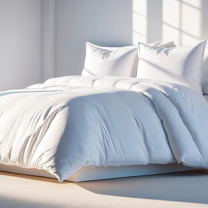 White Classic White Queen Duvet Cover Set, Microfiber Duvet Cover by WhiteClassic