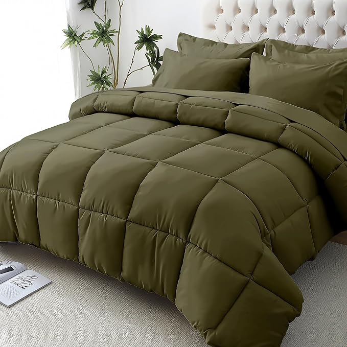 JOLLYVOGUE King Comforter Set, Ultra-Soft Bed in a Bag King Size 7 Pieces by JOLLYVOGUE