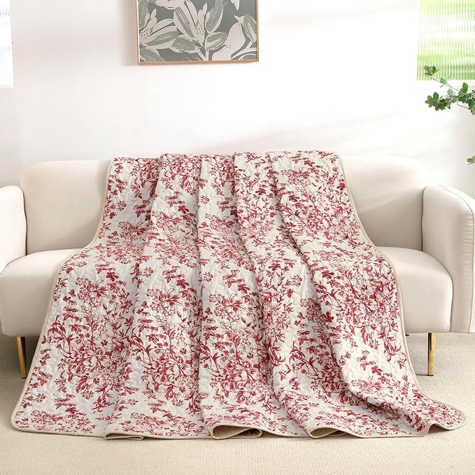 WONGS BEDDING Quilt Queen Size, Christmas Red Quilt Bedding Set - Image 8