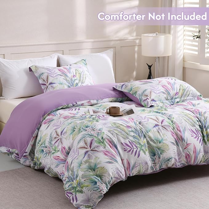 LONAVA Queen Botaincal 3 Pcs Duvet Cover Set, Breathable Soft Microfiber - Image 2