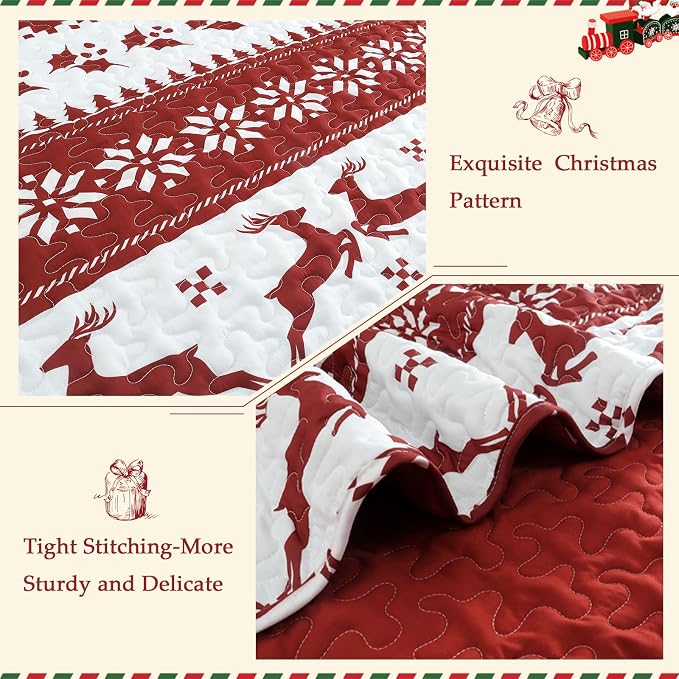 Exclusivo Mezcla Reversible Christmas Quilts King Size - Image 4