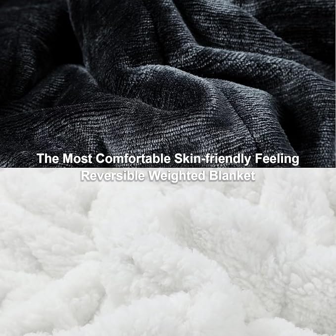 Alomidds Sherpa Fleece Weighted Blanket 12 lbs - Image 2