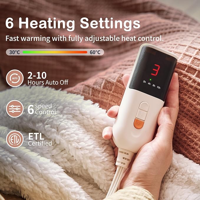 Texciting Heated Blanket Electric Blanket Throw 50''X60''-Heating Blanket - Image 2