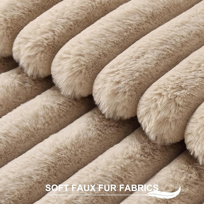 Pallene Faux Fur Plush Throw Pillow Covers 26x26 Set of 2, Luxury Soft Fluffy - Image 2