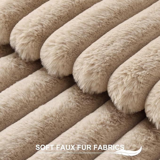 Pallene Faux Fur Plush Throw Pillow Covers 16x16 Set of 2, Luxury Soft Fluffy - Image 2