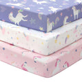 Baby Crib Sheets Girl, 3 Pack Toddler Bed Sheets by FIEMOL