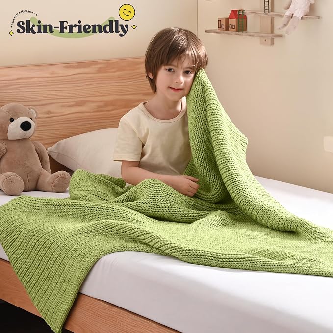Guohaoi Knitted Weighted Blanket Kids No Beads Cooling Heavy Blanket, Home - Image 2