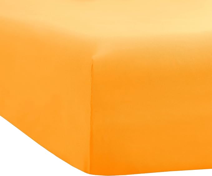 Sfoothome Orange Fitted Sheet, 14 Inch Pocket Deep, Microfiber Sheets, Twin Size - Image 3
