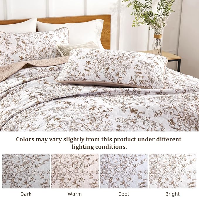 WONGS BEDDING Queen Size Quilt Set, Botanical Quilt - Image 6