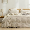 BESTOUCH Duvet Cover Set 100% Washed Cotton Linen Feel Super Soft Comfortable by BESTOUCH