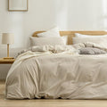 BESTOUCH Duvet Cover Set 100% Cotton Linen Feel Super Soft Comfortable Chic by BESTOUCH