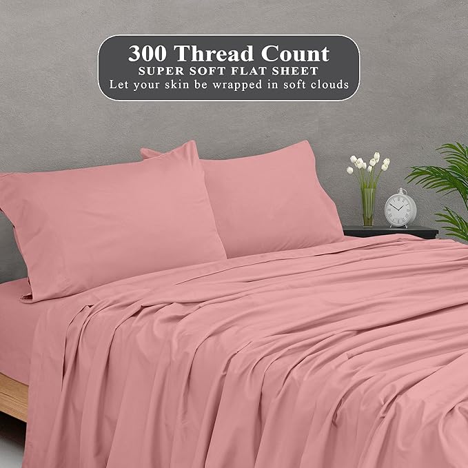Royale Linens 300 Thread Count 100% Long Staple Combed Cotton Flat Sheet - Image 5