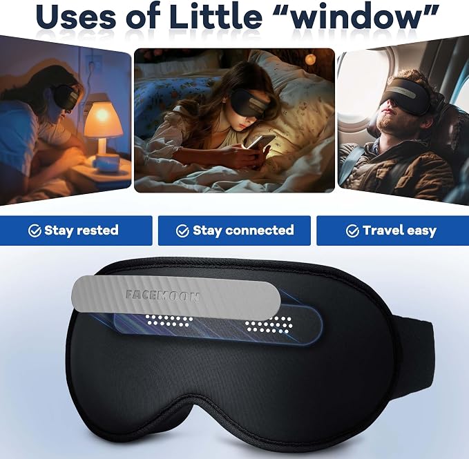 See-Through Sleep Mask with Removable Blackout Strip, Peek-a-Boo Window - Image 3