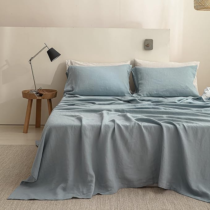 Simple&Opulence French Linen Flat Sheet, 100% Natural Flax Bedding Sheet by SimpleOpulence