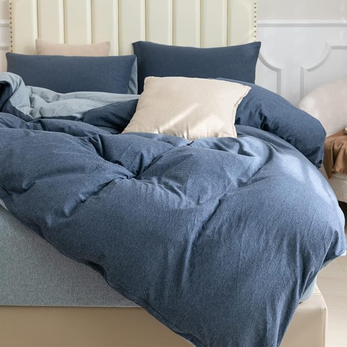 PURE ERA Jersey Knit Duvet Cover Set 100% T-Shirt Cotton Super Soft Comfy 3pc - Image 2
