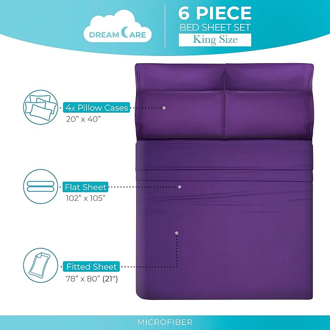 DREAMCARE King Size Sheets Set - Image 4