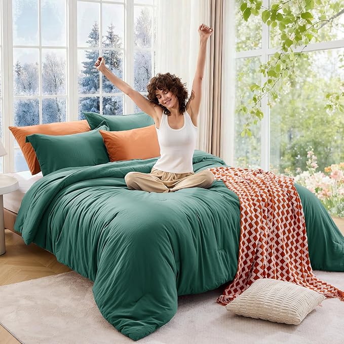 MUXHOMO King Size Comforter Set, All Season Ultra Soft Down Alternative Bedding - Image 4