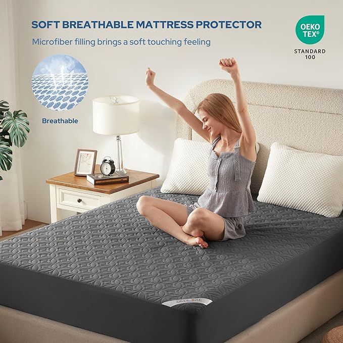 BEDLORE Waterproof Mattress Protector, Full Size Mattress Pad - Image 3