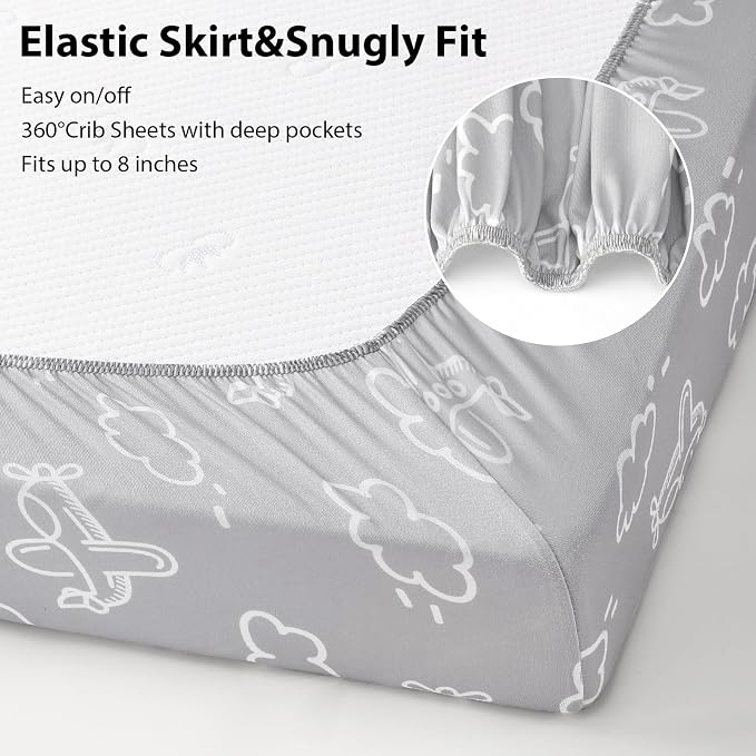 Baby Crib Sheets for Boys and Girls, 3 Pack Toddler Bed Sheets for 52”x28” - Image 5