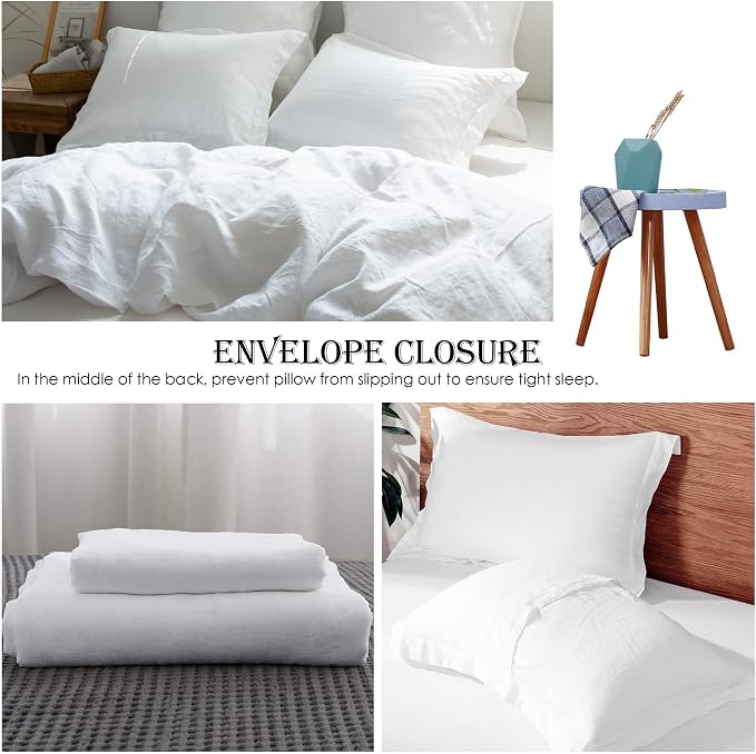 Simple&Opulence 100% Linen Duvet Cover Set 2pcs Basic Style Natural French - Image 4
