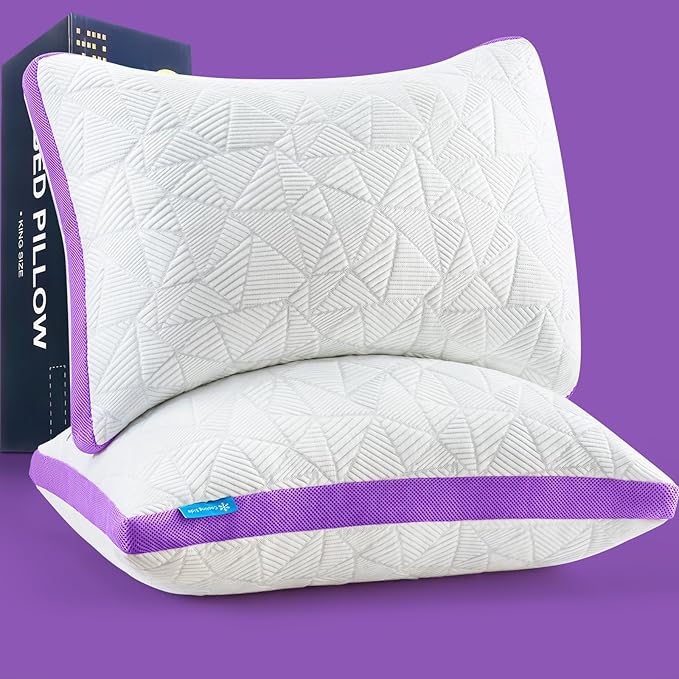 BETU Cooling King Size Pillows Set of 2, Shredded Memory Foam Cool Pillows by BETU
