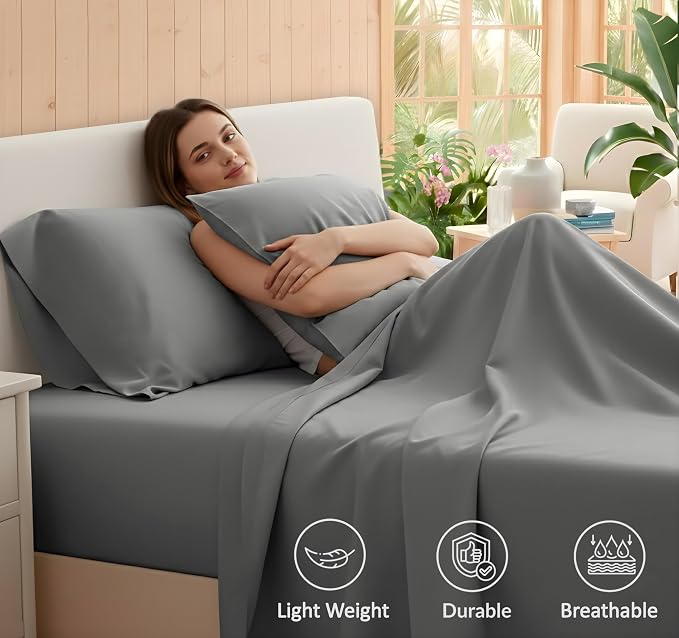 RUVANTI 100% Cotton Sheets – California King Percale Bedding, Cooling & - Image 6