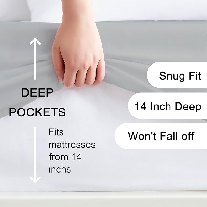 Hotella 100% Microfiber 39"x80" Twin XL Fitted Sheet Only, Hotel Quality Stay - Image 2