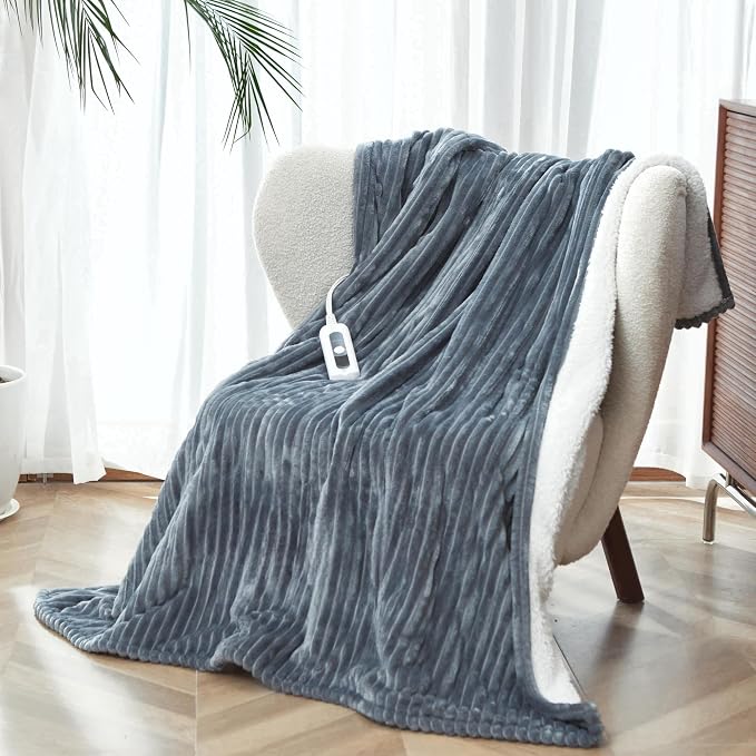 SNUGSUN Heated Blanket Throw Size, Soft and Cozy Electric Heating Blanket by SnugSun