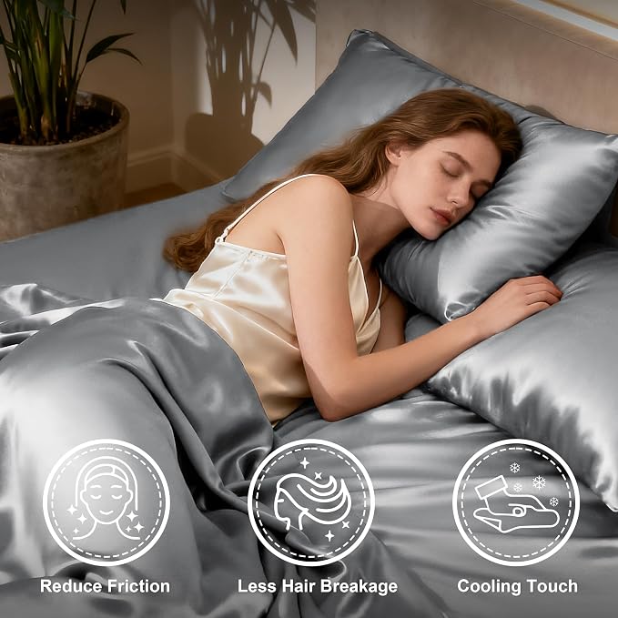 Love's cabin Twin Satin Sheet Sets - Image 3