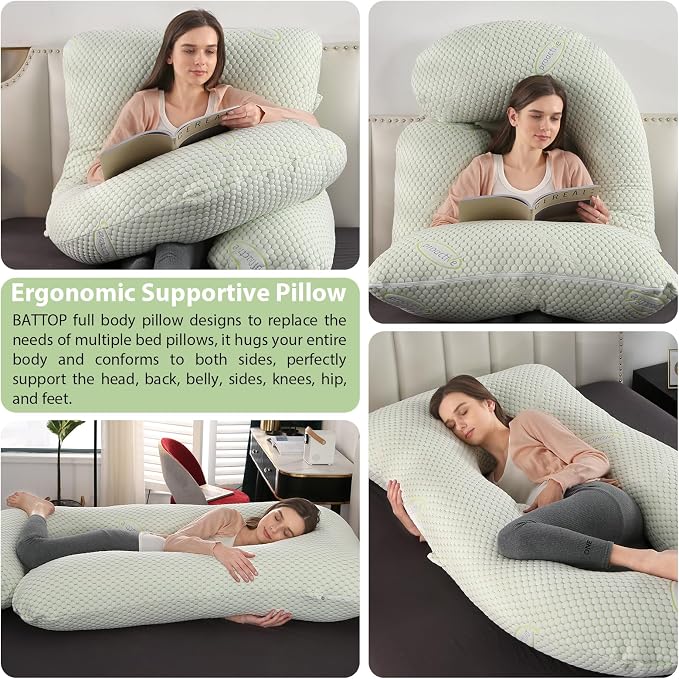 BATTOP Pregnancy Pillows for Sleeping- Full Body Maternity Pillow - Image 2