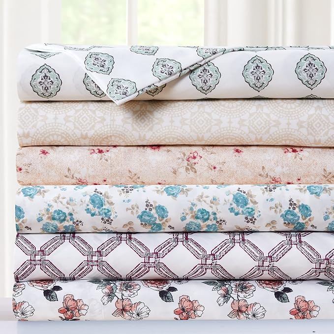 Modern Threads Printed 4-Piece Extra Soft Bedding Sheets & Pillowcase Set - Image 4