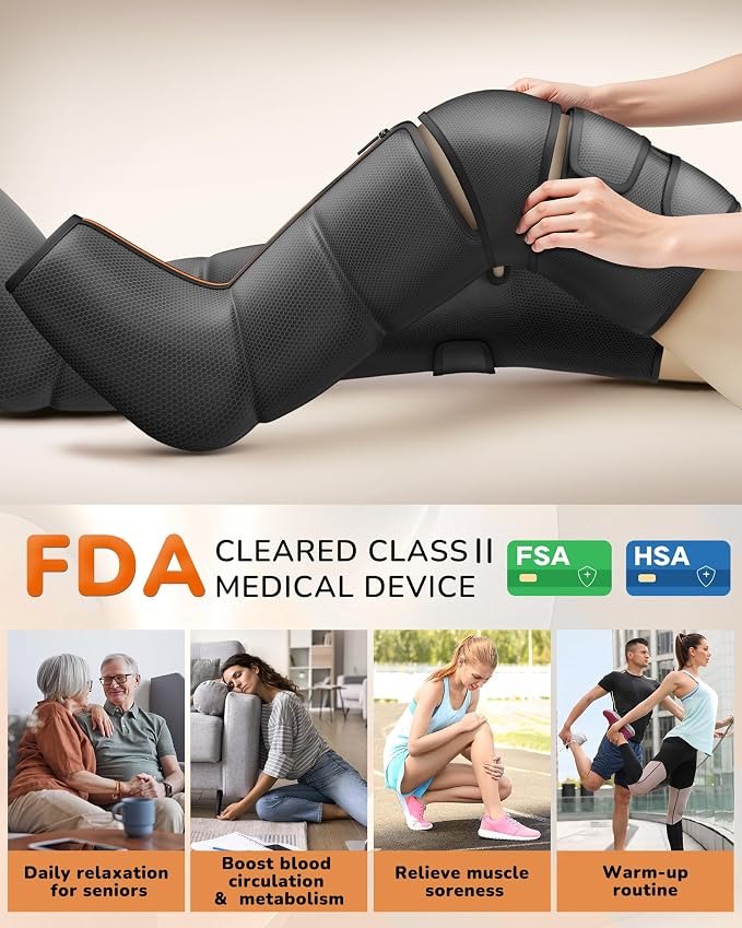Leg Massager with Heat and Compression : Foot and Calf Massager - Image 6