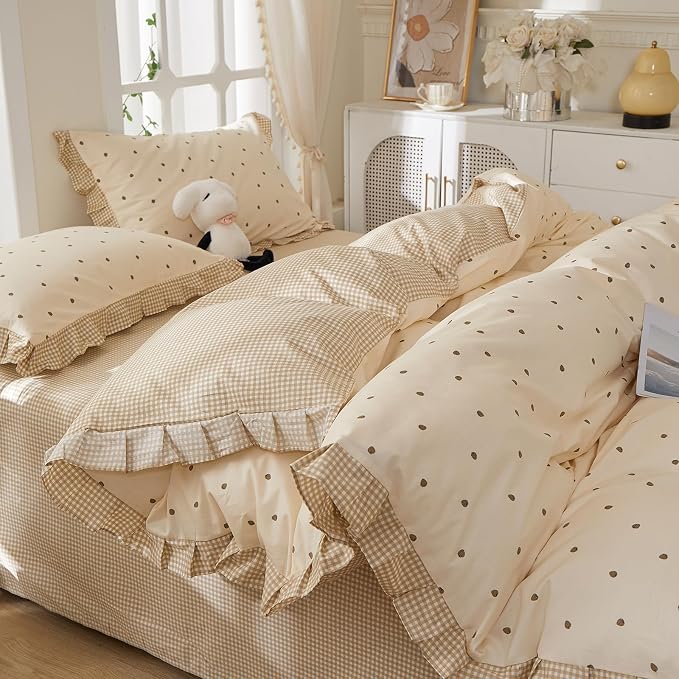 mixinni Floral Duvet Cover Set Twin Size – 100% Cotton 3-Piece Bedding Set - Image 3