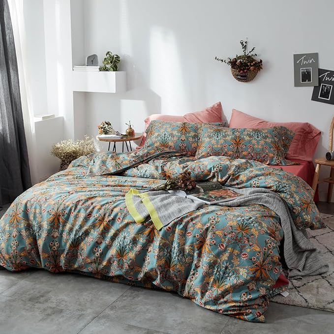 mixinni Vintage Style Garden Flower Duvet Cover Set - Image 2