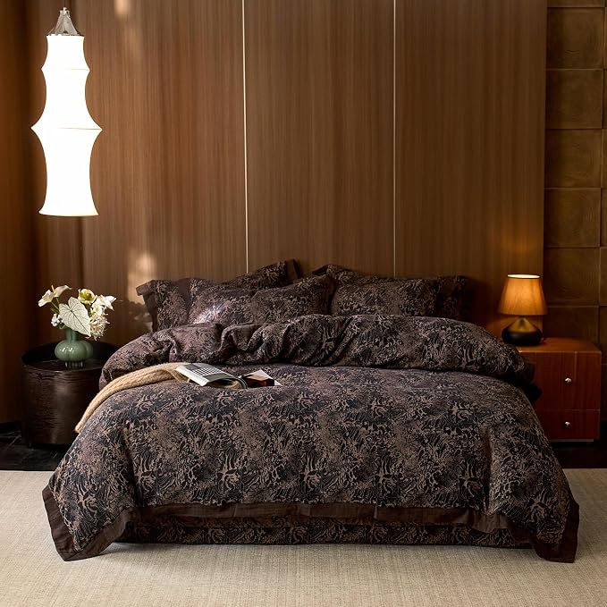 mixinni Duvet Cover Set Queen, Vintage Opulence Yarn-Dyed Jacquard Double-Layer - Image 9