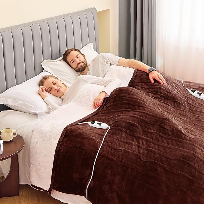 greenoak Heated Blanket Electric Queen Size 84"X90" Dual Control, Heating - Image 2