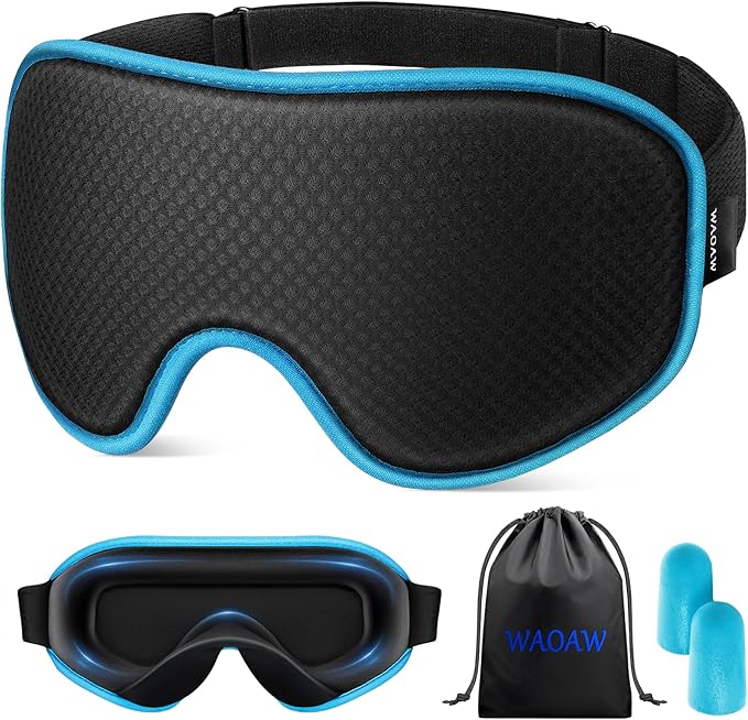WAOAW Sleep Mask for Men Women: Blackout Eye Masks for Sleep by WAOAW